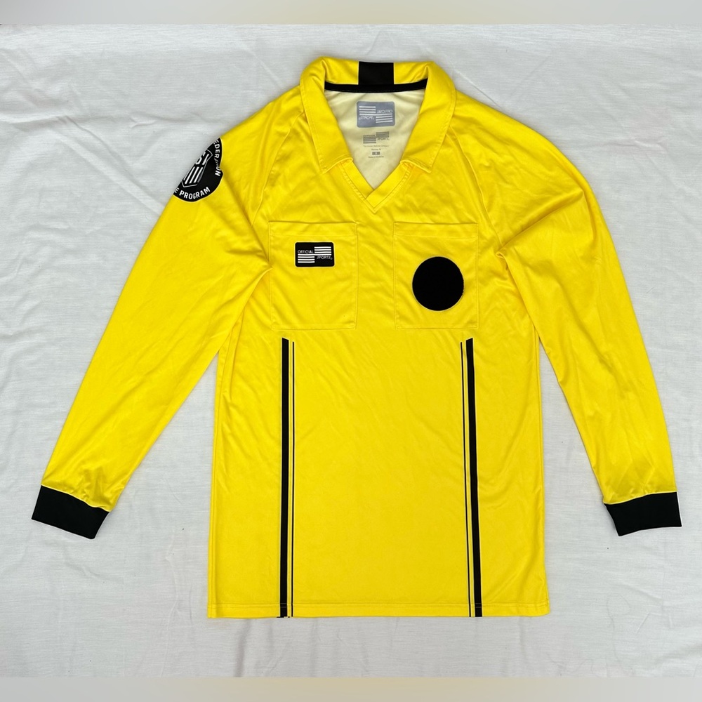 Official Sports Soccer Referee Yellow Long Sleeve Jersey